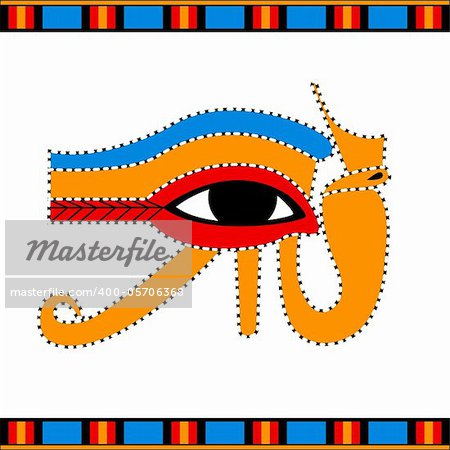 Vector illustration of the ancient Egyptian Eye of Horus symbol