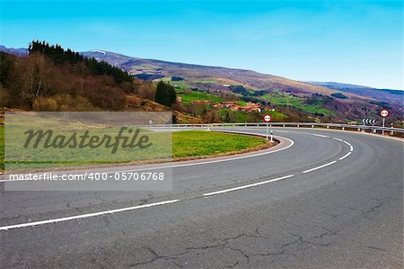 Winding Mountain Road in the Spanish Pyrenees