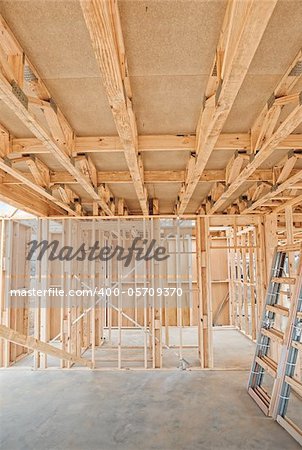 New residential construction home Wooden framing