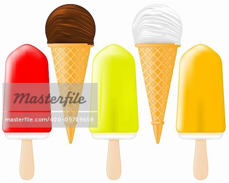 Ice Cream and Popsicle on a stick