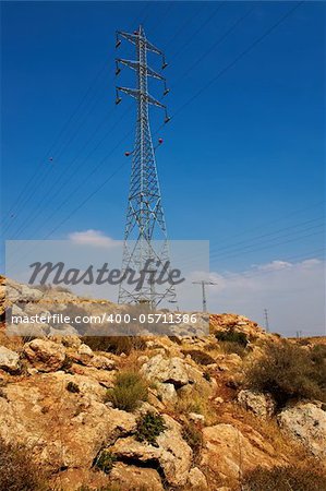 High-voltage Power Line in Samaria, Israel