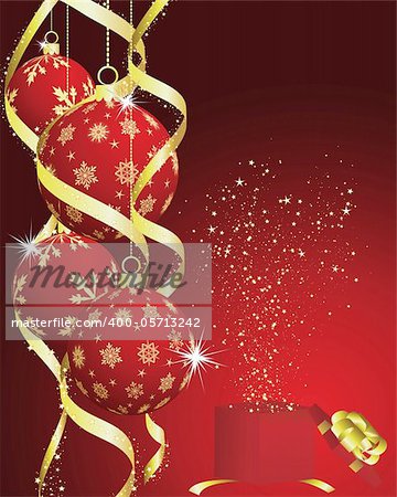 Christmas (New Year) card for design use. Vector illustration.