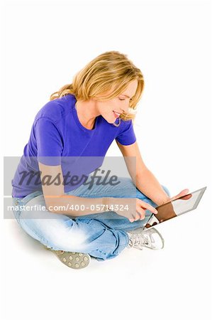woman using a digital tablet