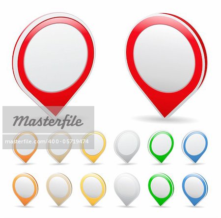 Vector set of map markers