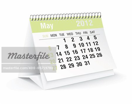 2012 desk calendar - vector illustration