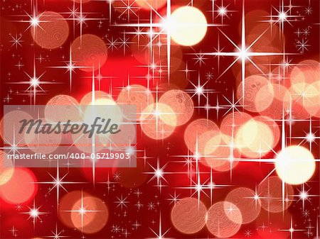 Abstract of bright star and red tone bokeh for Christmas web page background