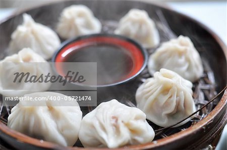 A plate of steamed dumplings in Xian, China