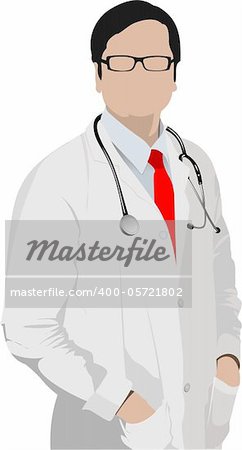 Medical doctor with stethoscope. Vector illustration