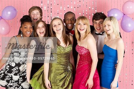 Group Of Teenage Friends Dressed For Prom