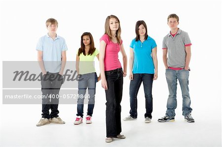 Group of Teenage Friends in Studio