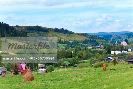 beautiful summer mountain and small village (Carpathian. Ukraine)