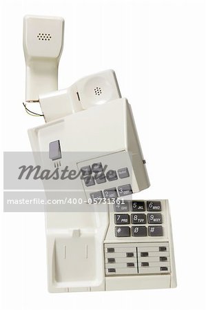 Broken Telephone on White Background