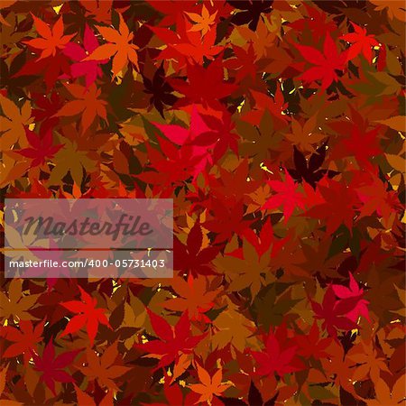 Colorful Fall Maples Leaves Seamless Tile Background Illustration