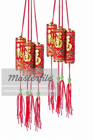 Chinese New Year Decorations on White Background