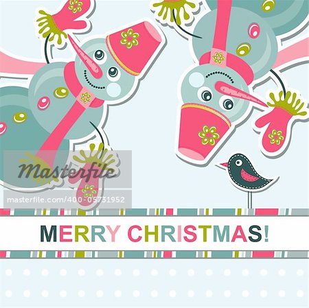 Template christmas greeting card, vector illustration