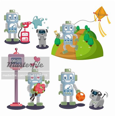 cartoon robot set