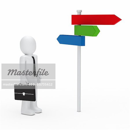 3d business man team choice colorful way