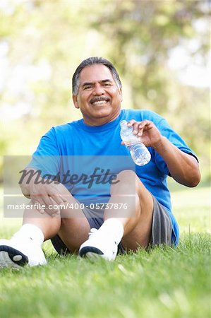 Senior Man Relaxing After Exercise