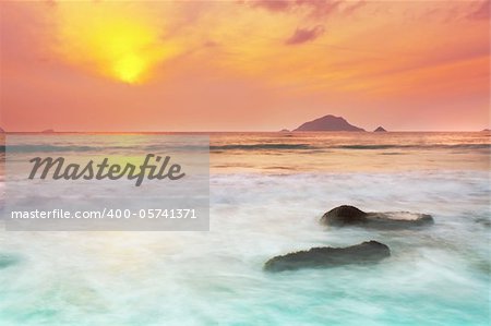 Sunrise over the sea. Con Dao. Vietnam