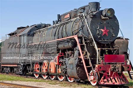 Very old Russian communistic steam locomotive