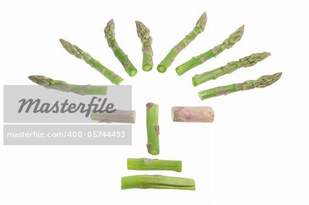 Asparagus Face on White Background