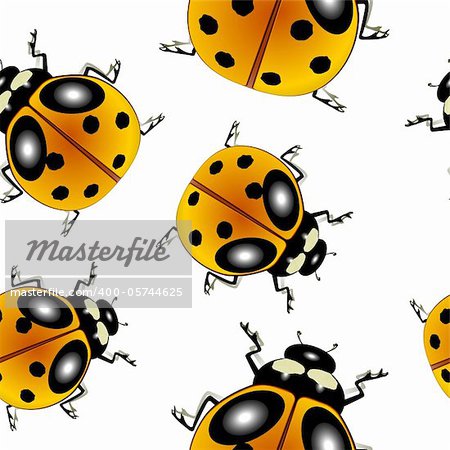 ladybugs pattern, abstract seamless texture; vector art illustration