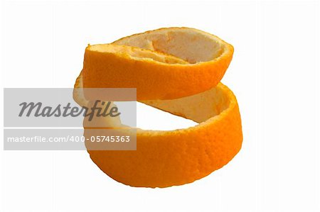 Peel from an orange on a white background