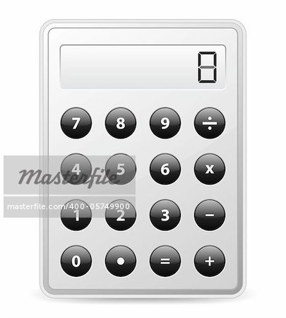 Vector gray calculator with black buttons