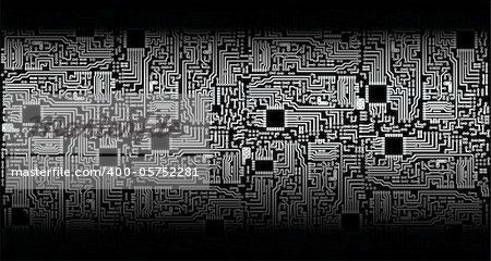 Ornament - electronic circuit boards - silver black theme
