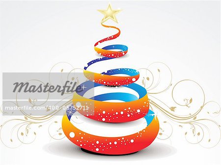 abstract christmas background with floral vector illustration