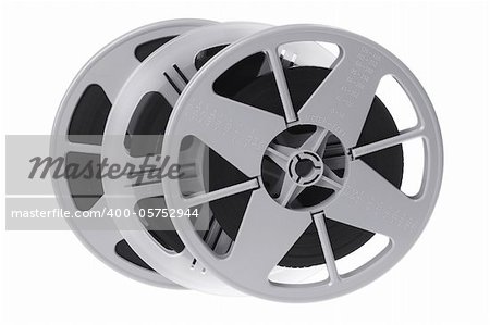 Film Reels on White Background