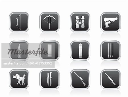 Hunting and arms Icons - Vector Icon Set