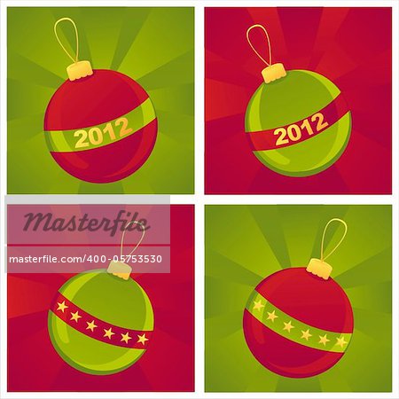 set of 4 christmas balls backgrounds