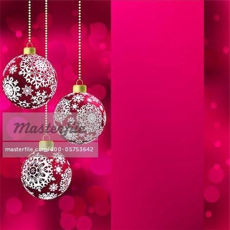 Background with stars and Christmas balls. EPS 8 vector file included