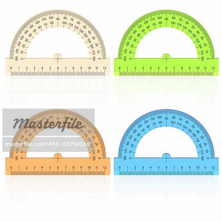 protractor ruler on a white background.