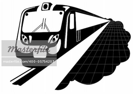 Metro. Urban electric. Black and white illustration