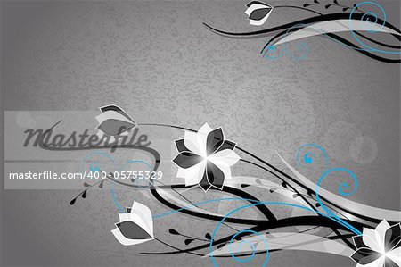 floral background, black and white theme