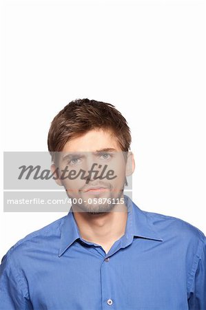 emotional businessman portrait isolated over white background