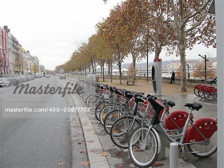 Bicycle cycle rentals ecology eco-transport lyon velov