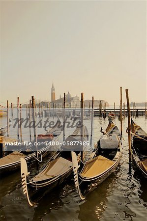 Italy. Venice. View on Grand Canal with gondoolas