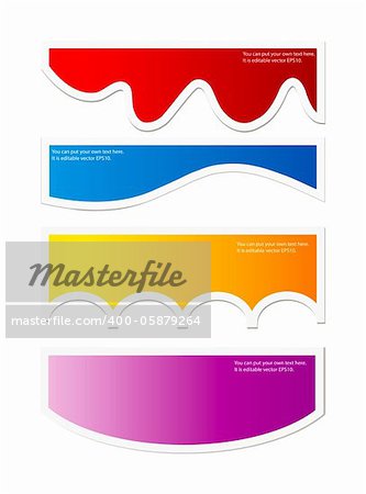 Vector colorful bubbles or labels for speech isolaton over white background