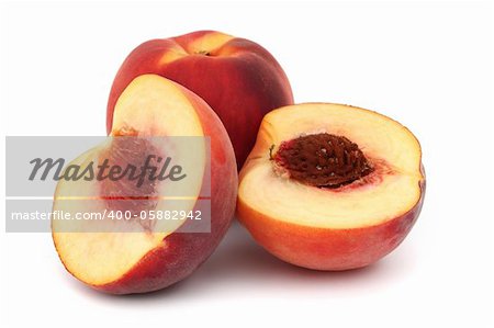 peach pile slice isolated on white