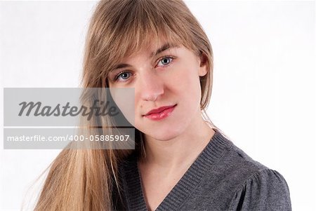 Happy woman isolated on white background