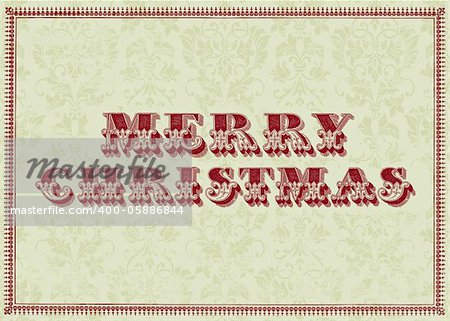 Vector Vintage Merry Christmas Frame. Easy to edit. Perfect for invitations or announcements.