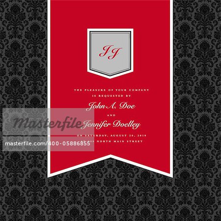 Vector Red Pennant Frame and Background. Easy to edit. Perfect for invitations or announcements.
