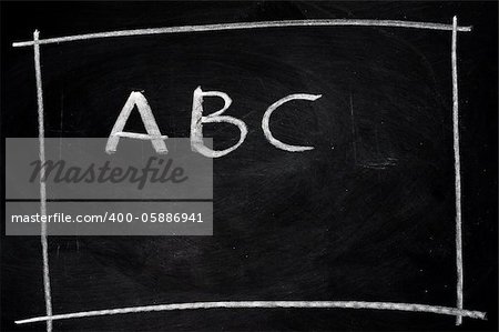 ABC written with chalk on blackboard