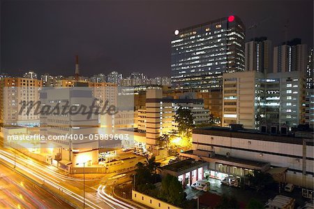 urban downtown night, hong kong