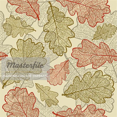 Seamless oak  background. Vector illustration with clipping mask.