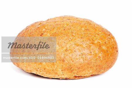 Rye fresh bread isolated on white background