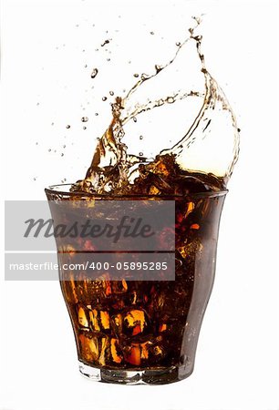 food series: cold cola with ice splash